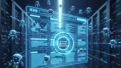 AI Crawler network scanning concept