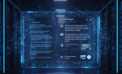 AI search engine interface concept