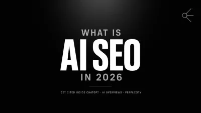 Cover image for the AI SEO pillar article — bold white typography on a dark editorial background