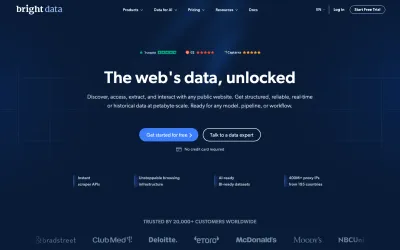 Bright Data homepage
