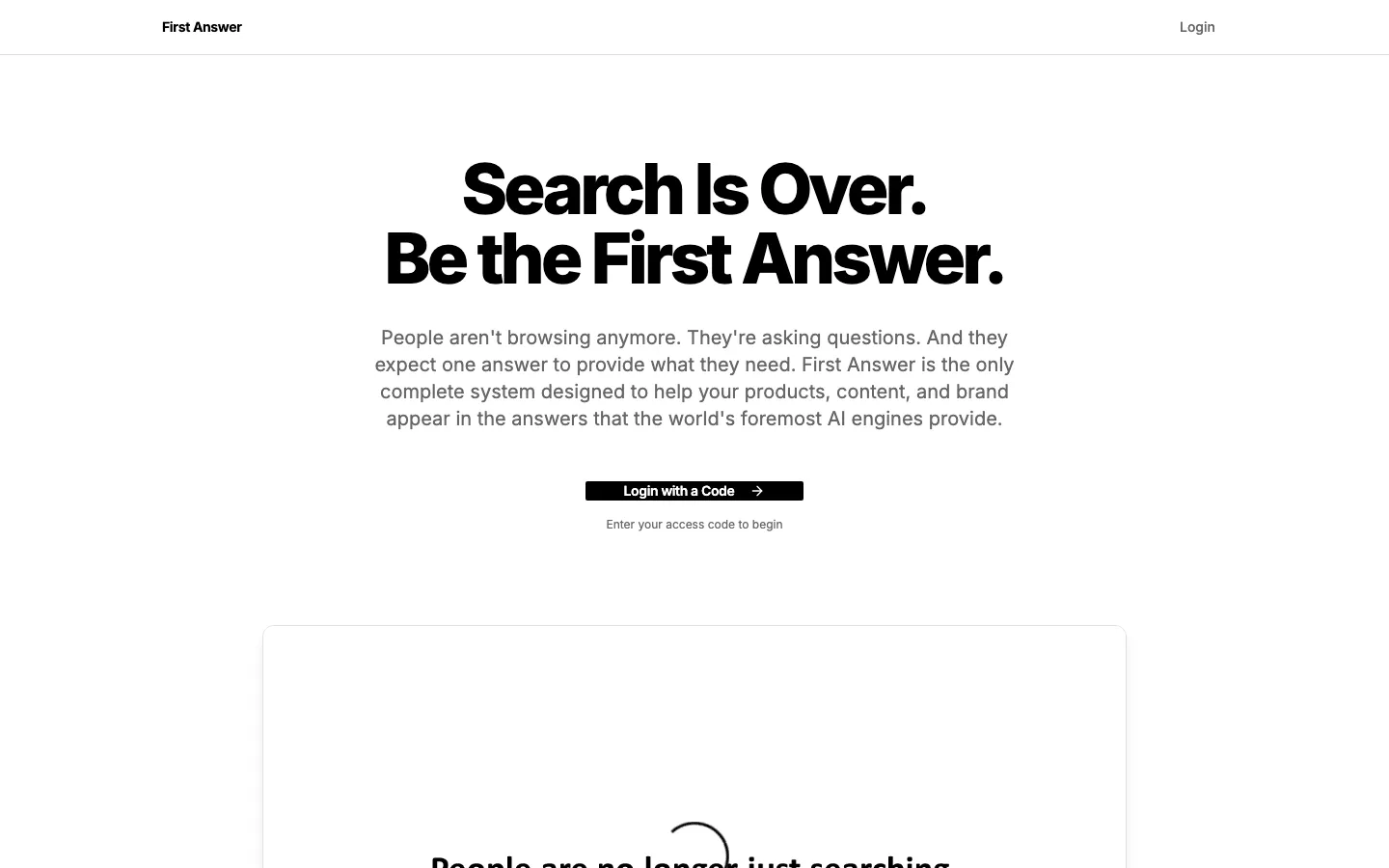 FirstAnswer.ai homepage