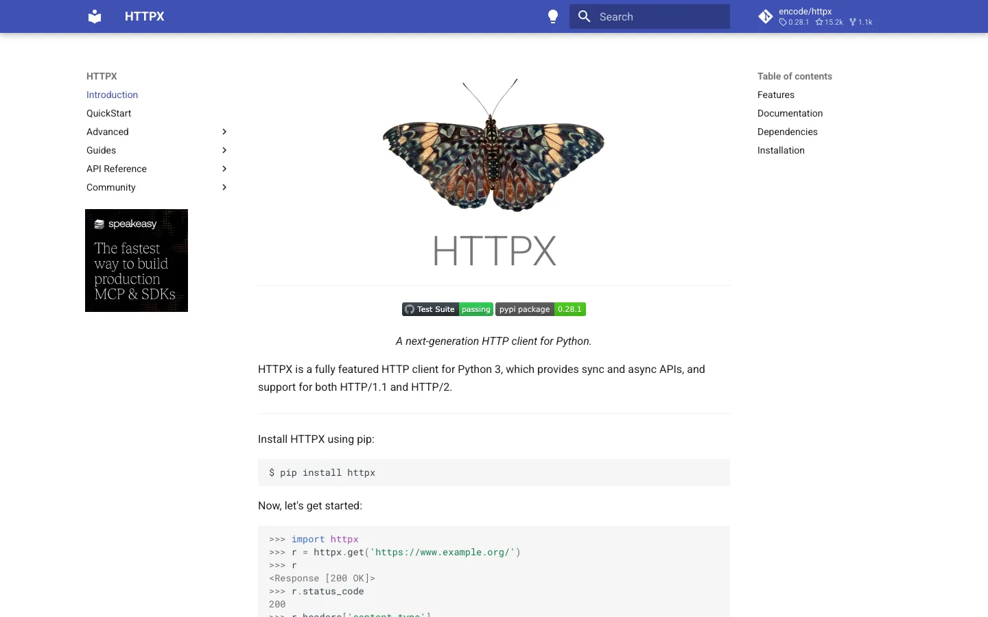 httpx homepage