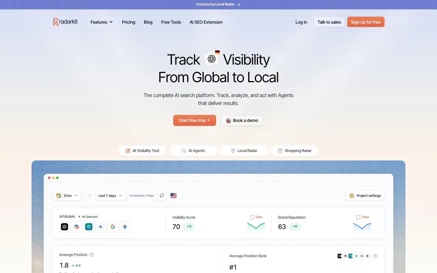 RadarKit homepage