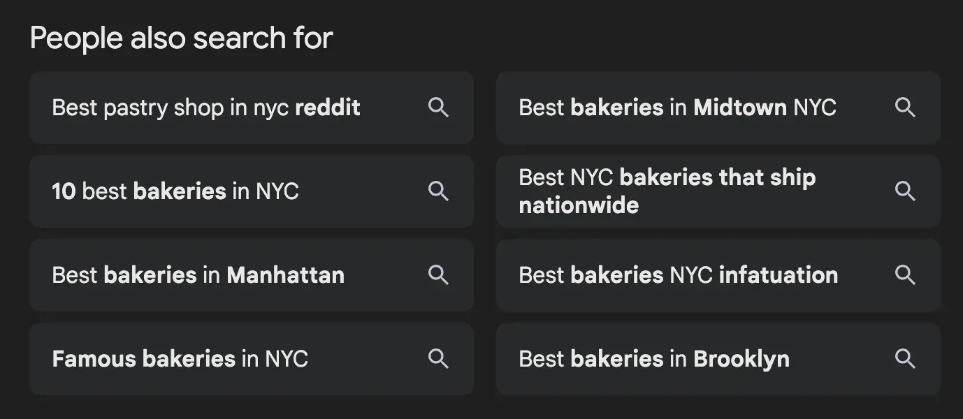 Google AI Mode UI showing inline places and shopping cards alongside the AI answer