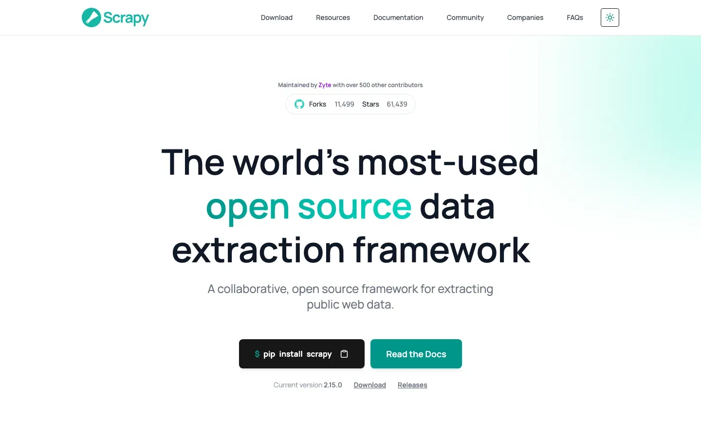 Scrapy homepage