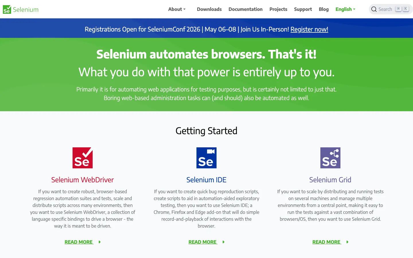 Selenium homepage