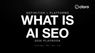 Cover image for the AI SEO pillar article, bold white typography on a dark editorial background